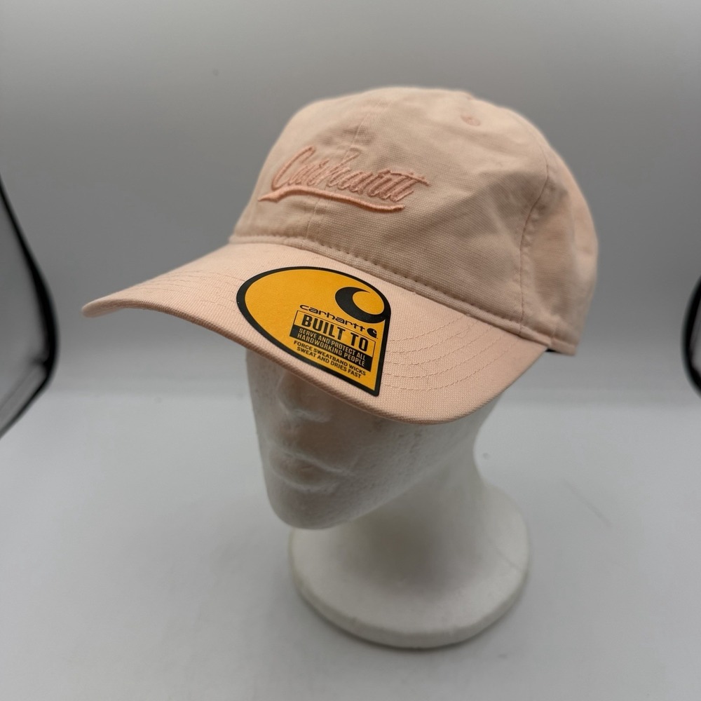 Carhartt Canvas Script Hat Cap Tropical Peach Pink Strapback Adjustable Womens